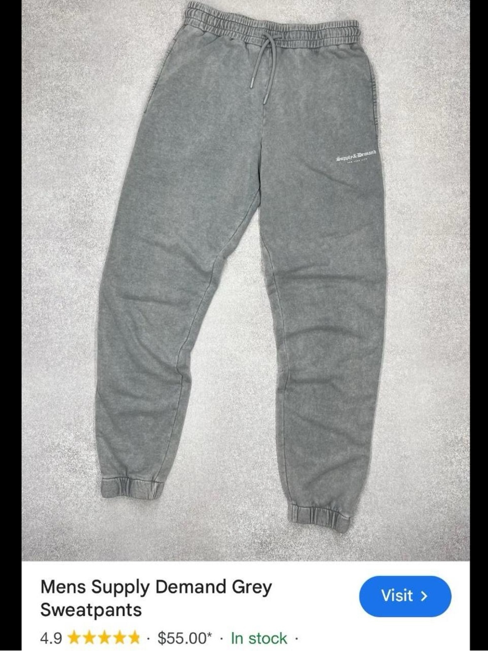 Grey Men’s Sweatpants - Supply & Demand